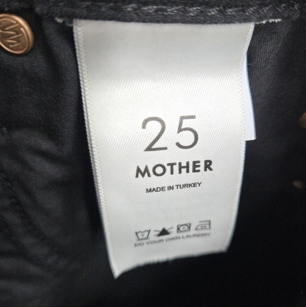Mother Insider Crop Step Fray Not Guilty Black Denim - Picture 12 of 16